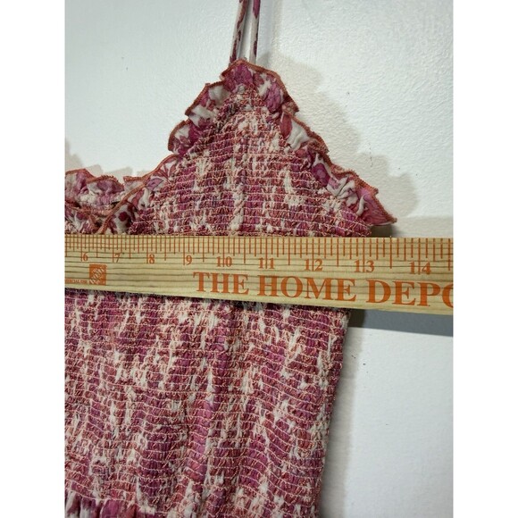 Free People  Women’s Sweet Nothings Midi Dress Women's Pink Floral Cotton Sz S - Picture 8 of 16